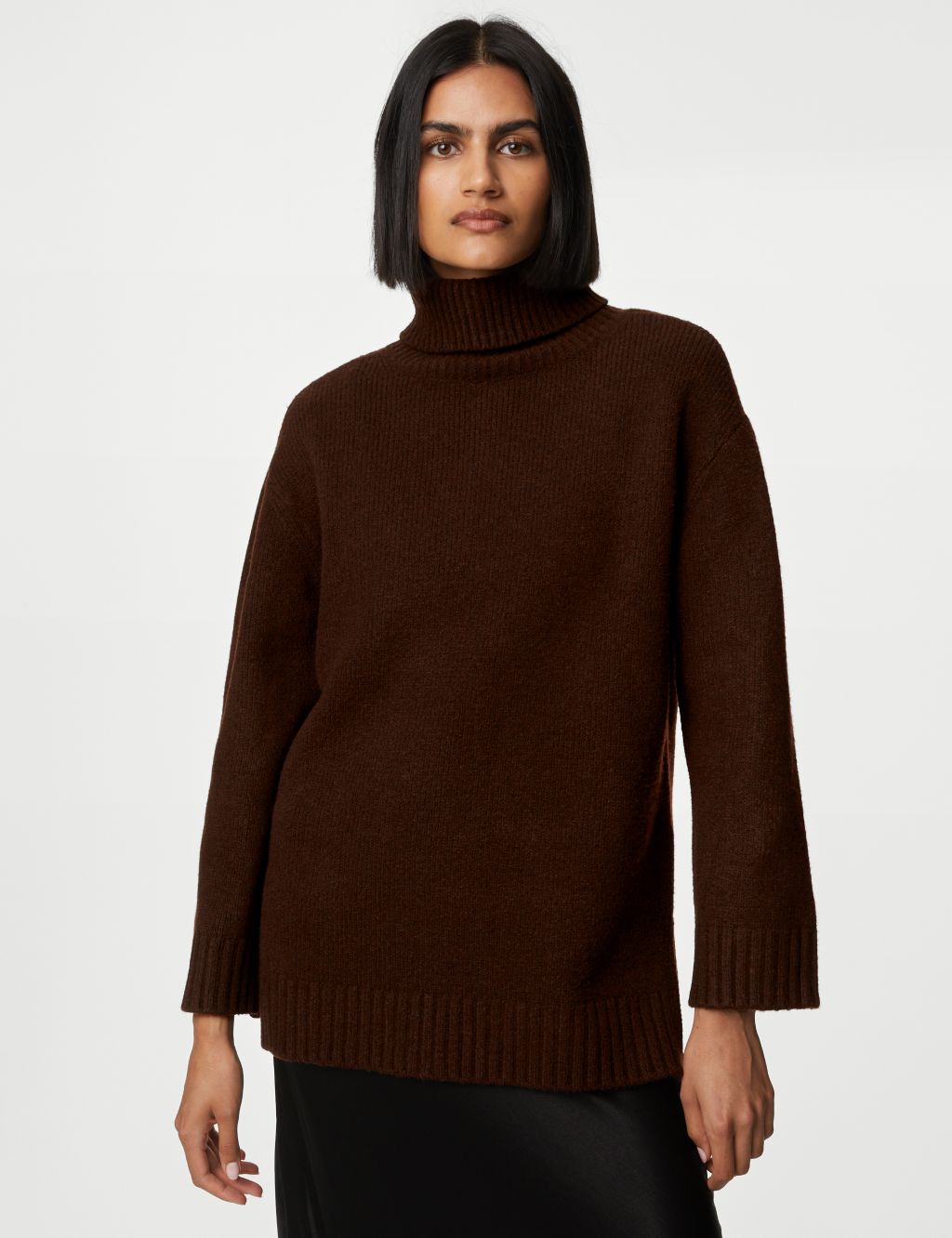 Recycled Blend Roll Neck Longline Jumper image 3