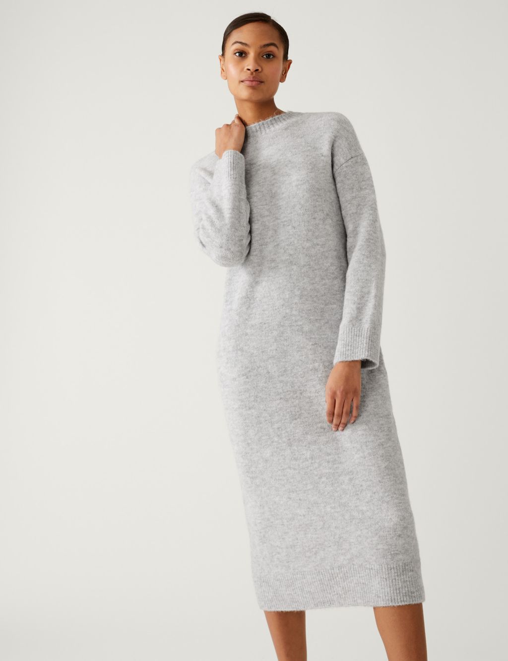 Knitted Crew Neck Dress image 1