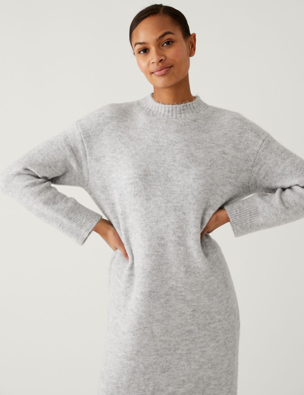Knitted Crew Neck Dress image 3