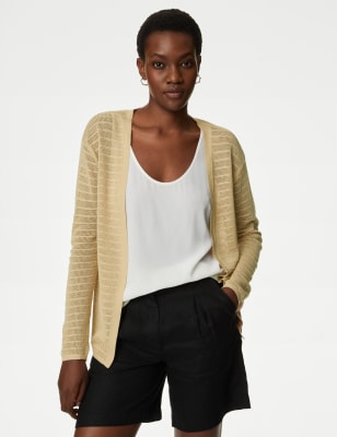 Edge to Edge Cardigan with Linen