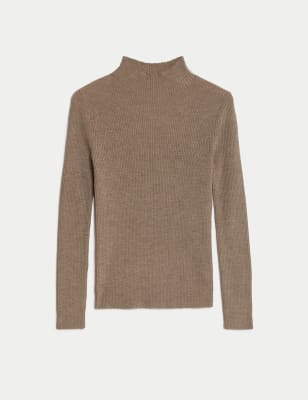 Merino Wool Rich Funnel Neck Jumper