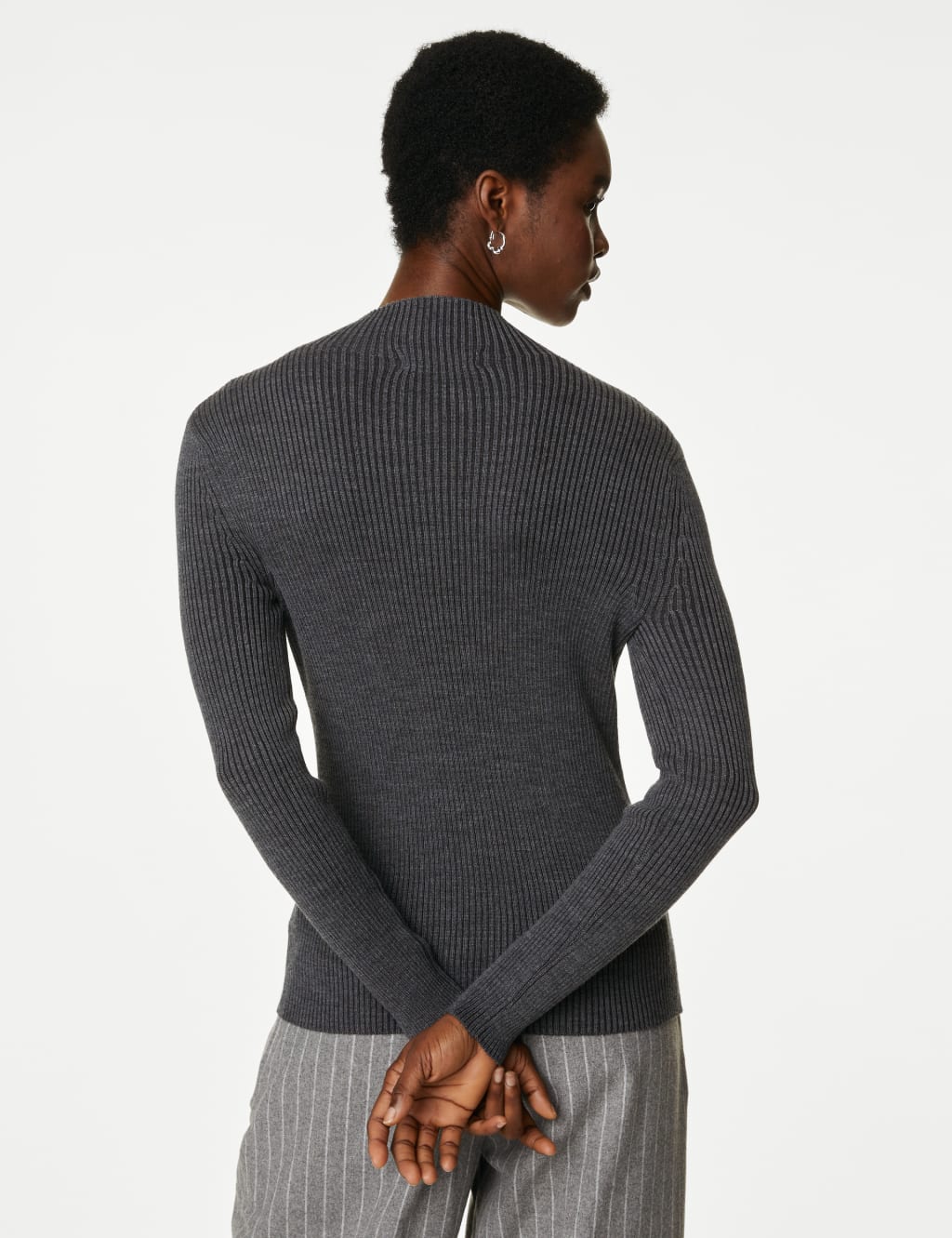 Merino Wool Rich Funnel Neck Jumper image 4