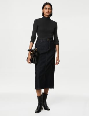 

Womens M&S Collection Merino Wool Rich Funnel Neck Jumper - Black, Black