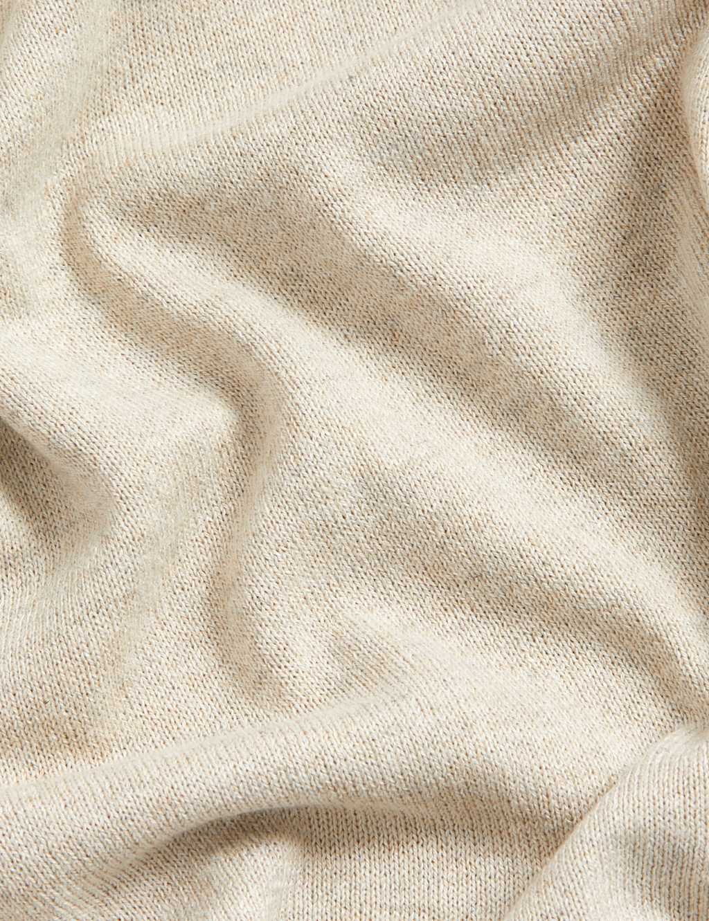 Collared Relaxed Knitted Vest with Linen image 5
