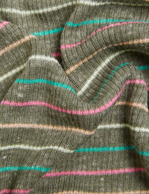 

Womens M&S Collection Striped Relaxed Cardigan with Linen - Onyx, Onyx