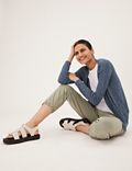 Edge to Edge Relaxed Cardigan with Linen