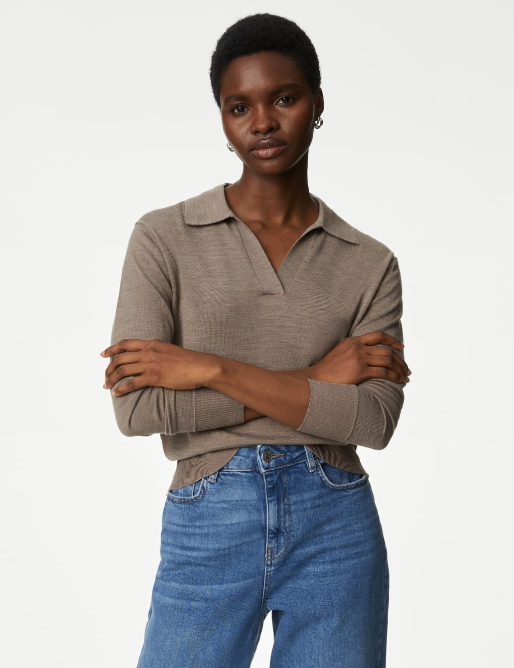 Pure Merino Wool Collared Jumper image 1