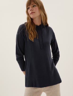 

M&S Collection Sudadera con capucha larga supersuaveWomens - Navy, Navy