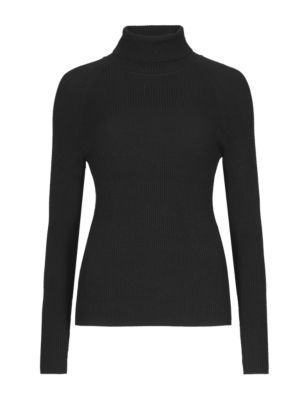 Ribbed Polo Neck Jumper | M&S Collection | M&S