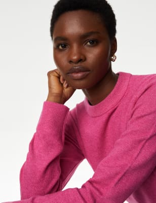 Pink hotsell crew sweater