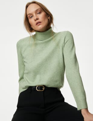 

Womens M&S Collection Roll Neck Jumper - Pale Jade, Pale Jade