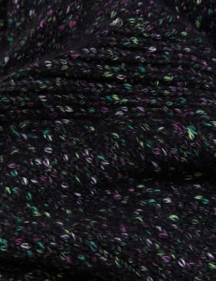 

Womens M&S Collection Rollkragenpullover aus Recycling-Mischmaterial mit Strukturmuster - Black Mix, Black Mix