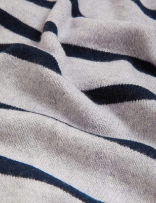 

M&S Collection Jersey de rayas de lana lambswool de escote cerradoWomens - Light Grey Mix, Light Grey Mix