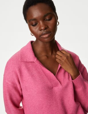 

Womens M&S Collection Collared Jumper - Medium Pink, Medium Pink