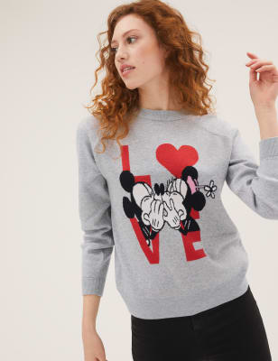 

Womens M&S Collection Soft Touch Mickey and Minnie™ Jumper - Grey Mix, Grey Mix