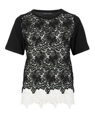 Short Sleeve Lace Jumper | M&S Collection | M&S