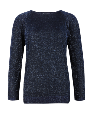 Crew Neck Split Sleeve Jumper | M&S Collection | M&S