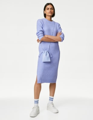 Ribbed Knitted Midi Dress | M&S CZ