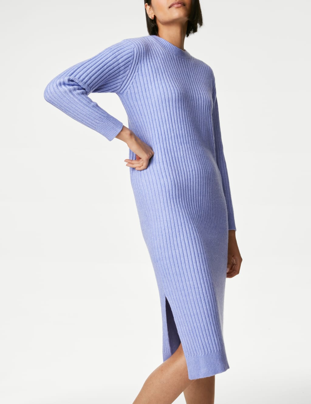 Ribbed Knitted Midi Dress image 4