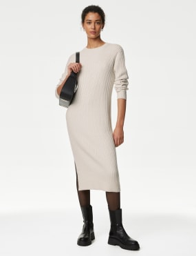 M&s long sleeve dresses hot sale
