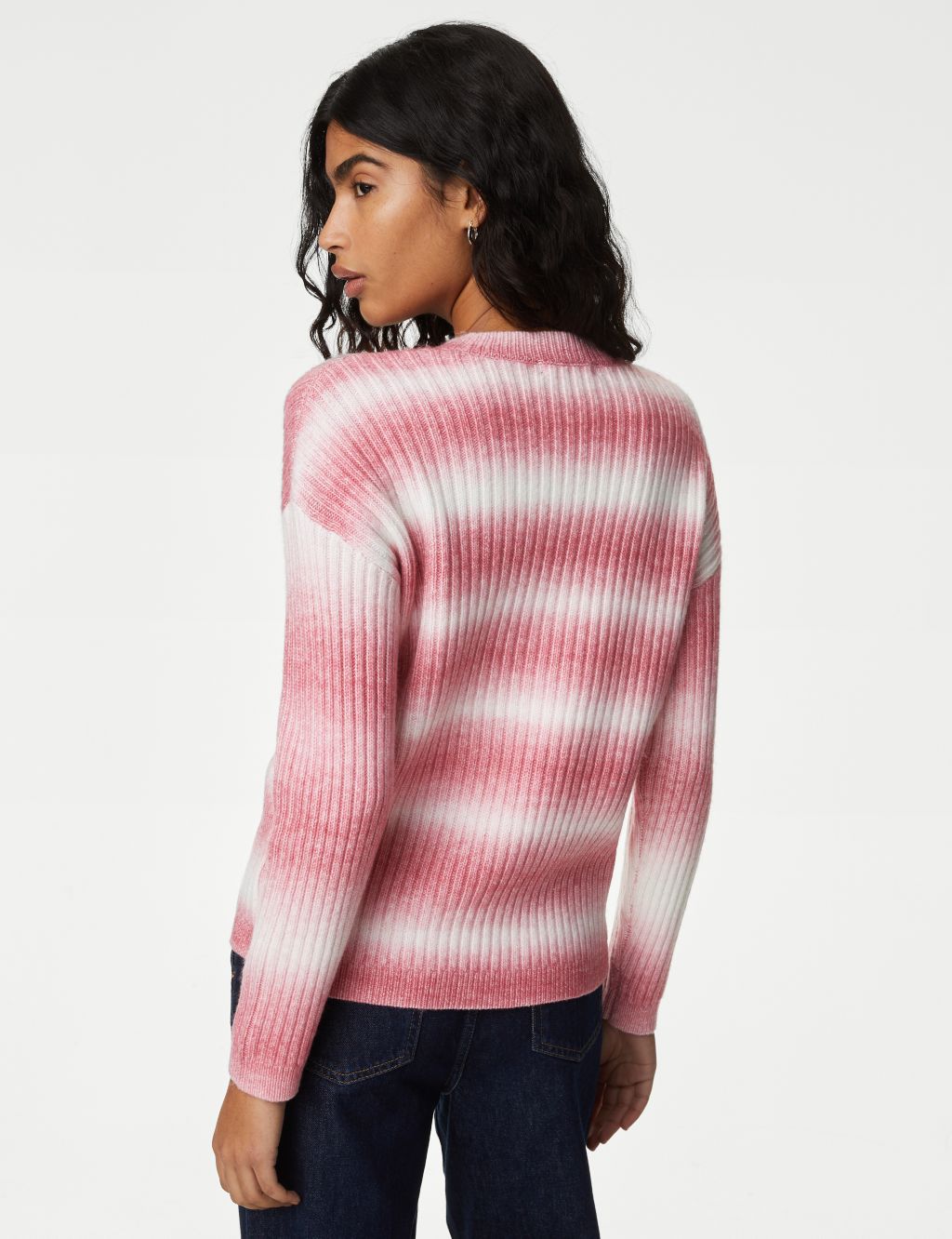 Cloud-Yarn Ombre Striped Crew Neck Jumper image 5
