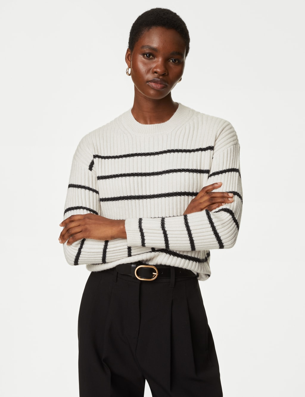 Ribbed Striped Knitted Jumper image 4