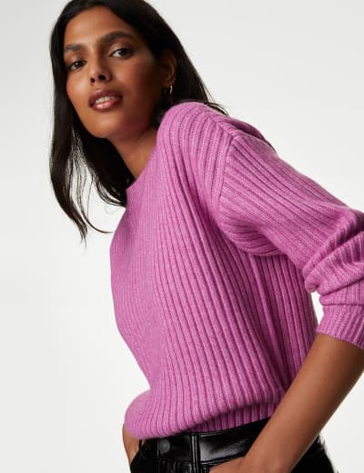 Ribbed Crew Neck Jumper