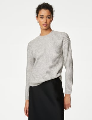 Ribbed Crew Neck Jumper