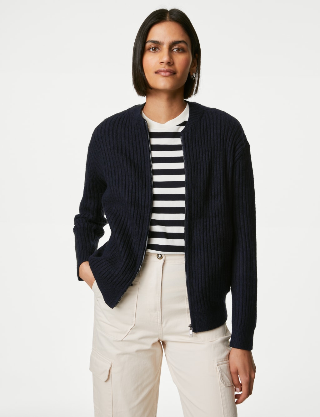 N-Marg Knit Cardigan Navy