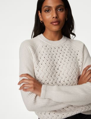 

Womens M&S Collection Textured Crew Neck Jumper - Light Natural, Light Natural