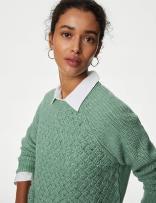 

M&S Collection Jersey texturizado de escote cerradoWomens - Fresh Green, Fresh Green