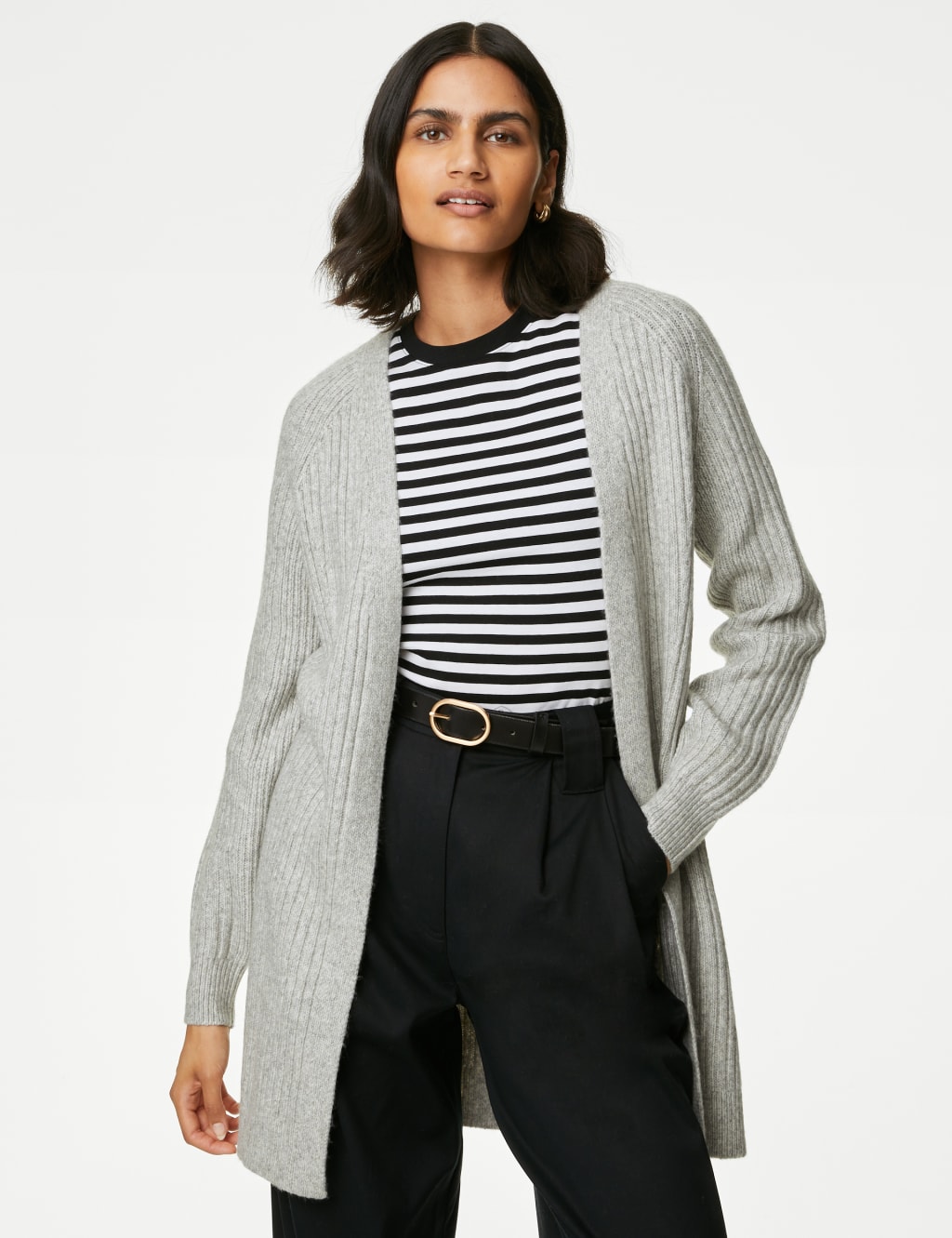 Ribbed Edge To Edge Longline Cardigan image 3