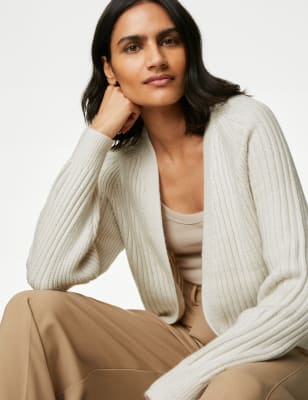 

Womens M&S Collection Ribbed Edge To Edge Longline Cardigan - Light Natural, Light Natural