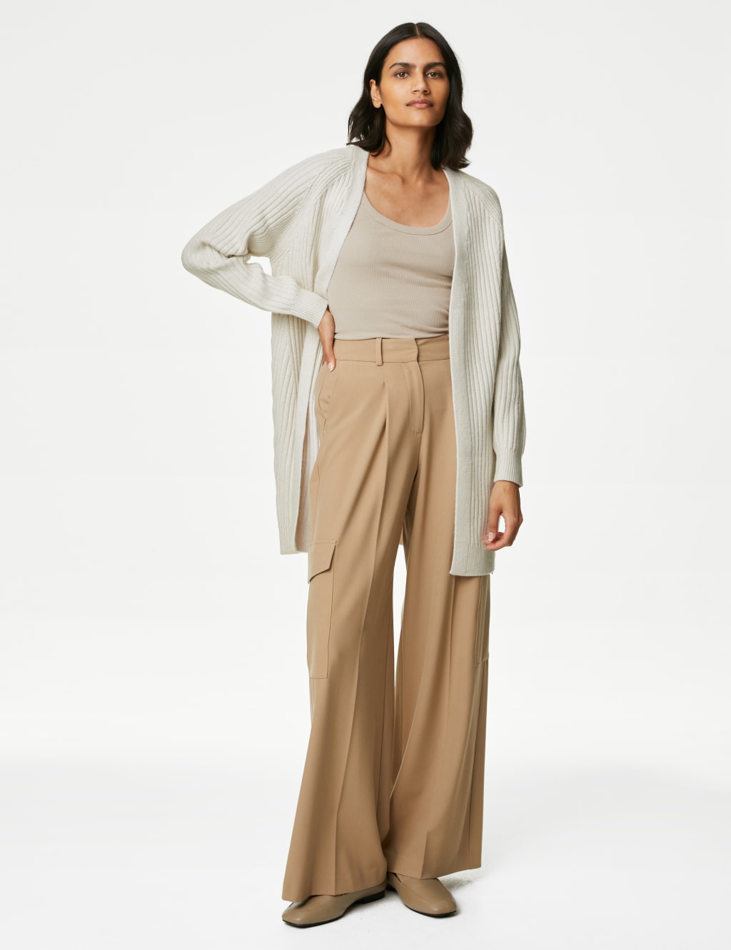 Ribbed Edge To Edge Longline Cardigan image 4