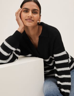 Velvet By Graham Spencer Striped Polo Sweater | idusem.idu.edu.tr
