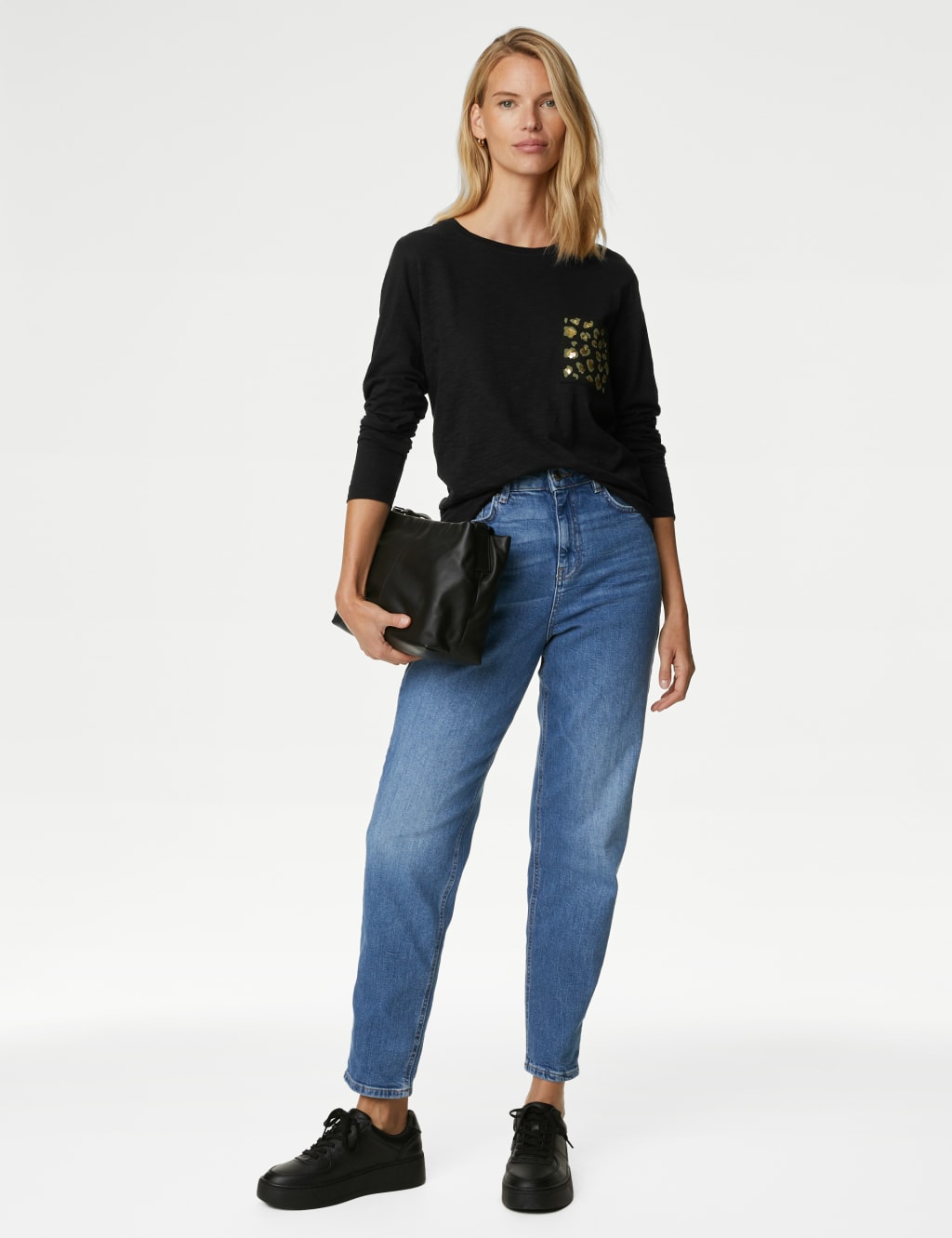 Pure Cotton Foil Print Pocket T-Shirt image 1