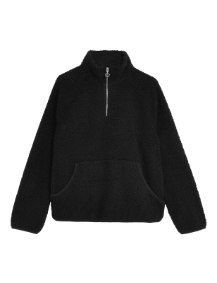 

M&S Collection Sudadera de borreguito con cuello altoWomens - Black, Black