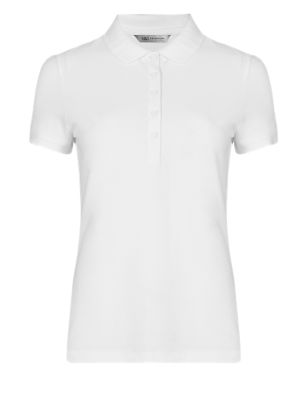 Pure Cotton Ribbed Trim Polo Shirt | M&S Collection | M&S