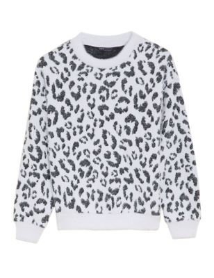 

Womens M&S Collection Animal Print Cosy Sweatshirt - Cream Mix, Cream Mix