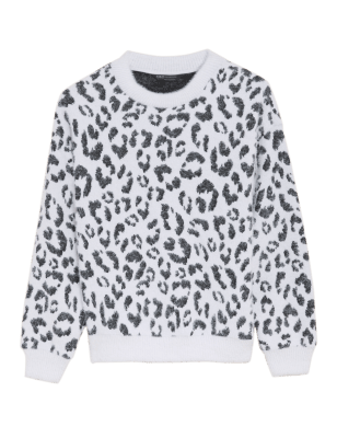 

Womens M&S Collection Animal Print Cosy Sweatshirt - Cream Mix, Cream Mix