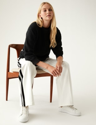 

Womens M&S Collection Sweatshirt aus Teddy-Fleece mit Rundhalsausschnitt - Black, Black