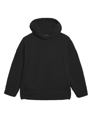 

M&S Collection Sudadera con capucha larga de borreguitoWomens - Black, Black