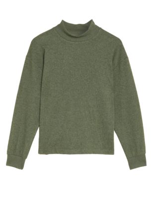 

Womens M&S Collection High Neck Cosy Sweatshirt - Khaki, Khaki