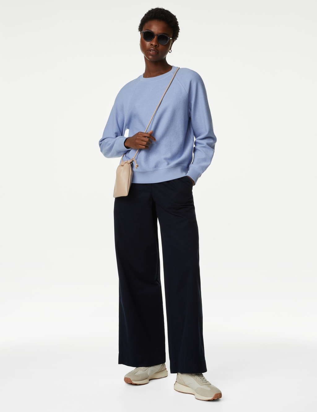 Pure Cotton Textured Crew Neck Sweatshirt image 1