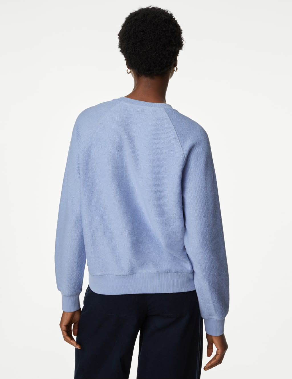 Pure Cotton Textured Crew Neck Sweatshirt image 5