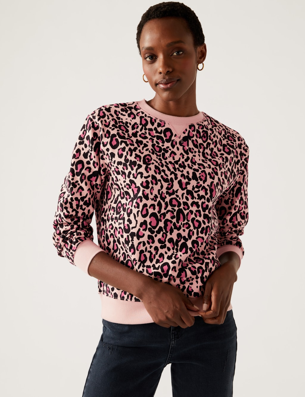 Cotton Rich Printed Crew Neck Sweatshirt image 4