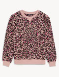 Cotton Rich Printed Crew Neck Sweatshirt