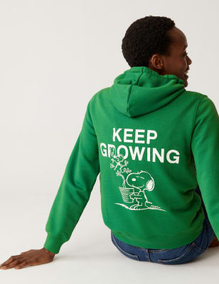 

M&S Collection Sudadera con capucha de algodón de Snoopy™Womens - Green Mix, Green Mix