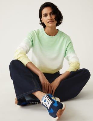 

Womens M&S Collection Pure Cotton Printed Sweatshirt - Yellow Mix, Yellow Mix