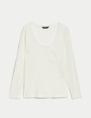 

Womens M&S Collection Linen Blend Scoop Neck Top - Light Cream, Light Cream